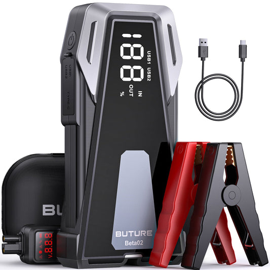 Buture Beta02 Car Jump Starter 2500A Peak丨21800mAh Power Bank, Lightweight Design