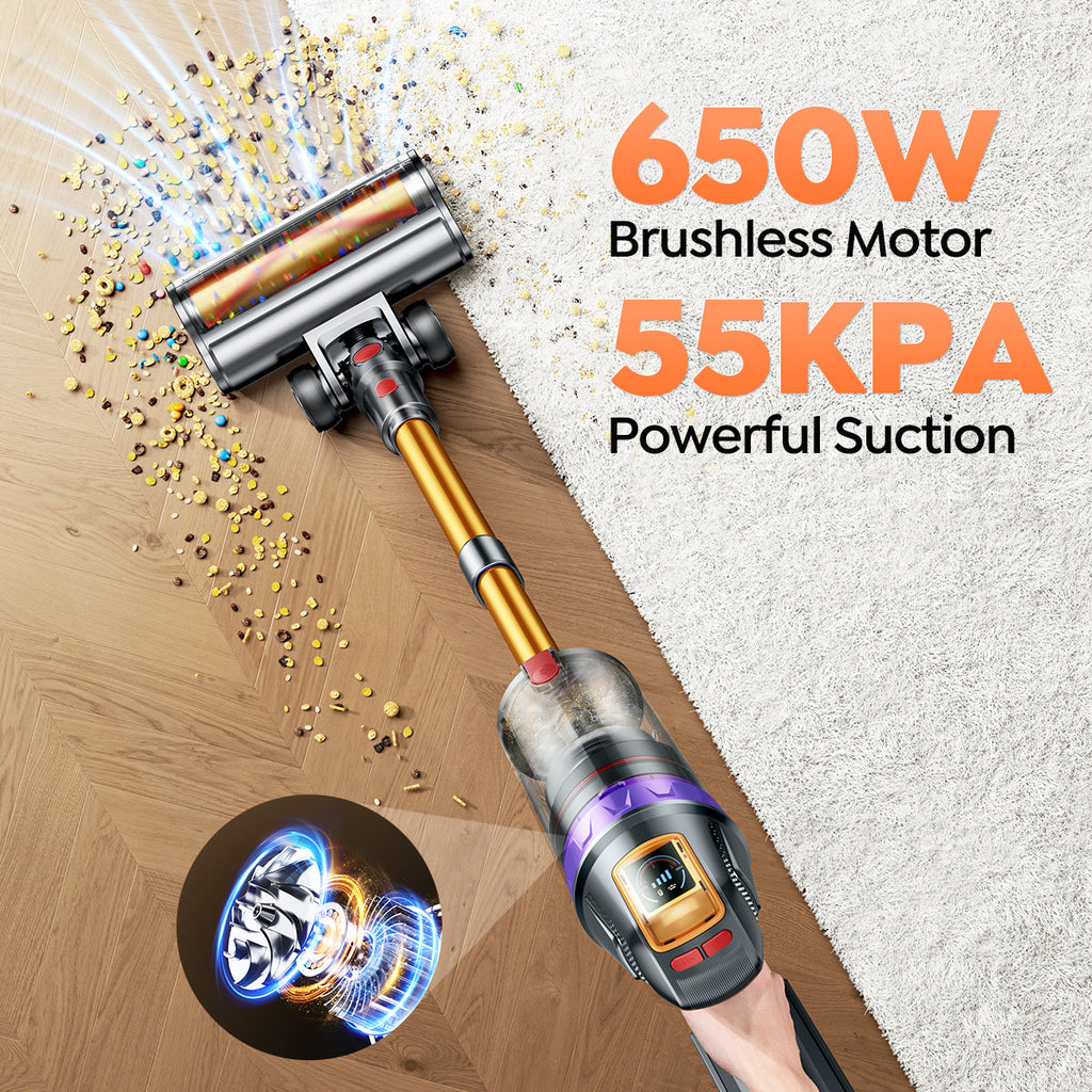 Buture VC90 Cordless Vacuum | 650W 55KPA | Auto Floor Detection