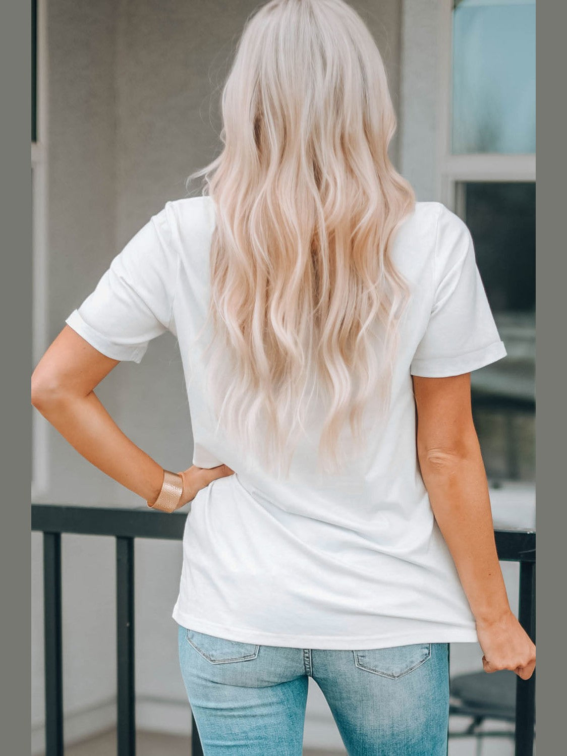 Women Letter Graphic Round Neck Tee