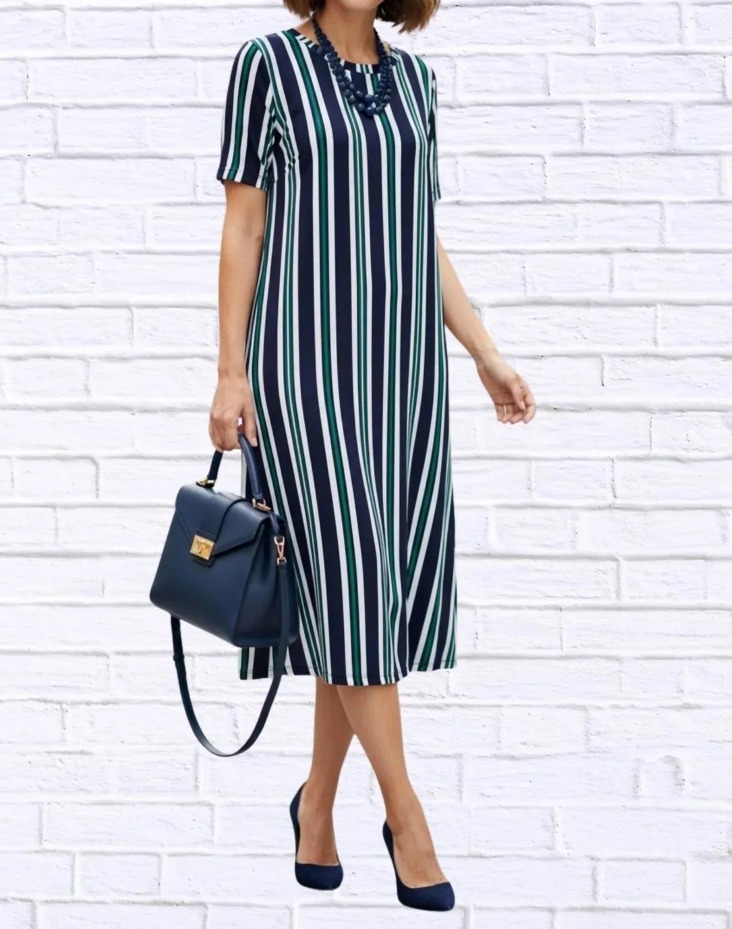 Striped Knit Bon Bon Dress