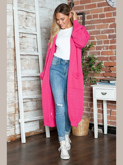 Letter Dropped Shoulder Long Sleeve Cardigan