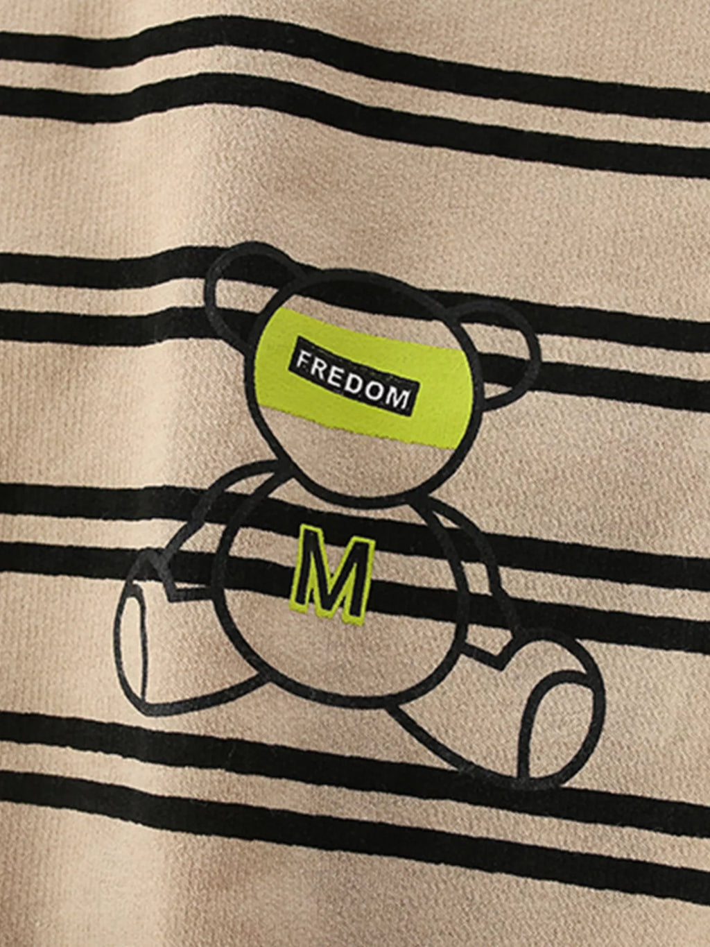 Toddler Boys Striped Bear Crew Neck Sweatshirt