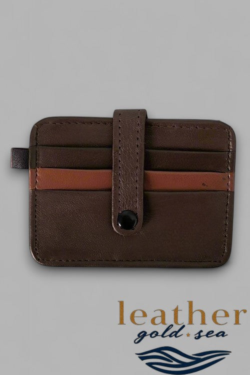Custom Card Wallet – Dark Brown Leather Handmade