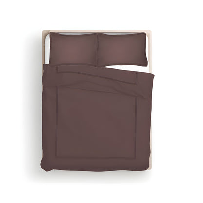 400TC Cotton Luxurious Double Embroidery Sateen Solid Duvet Cover Set