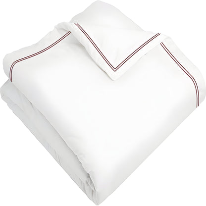 400TC Cotton Double Edge Embroidery Sateen Solid Duvet Cover Set
