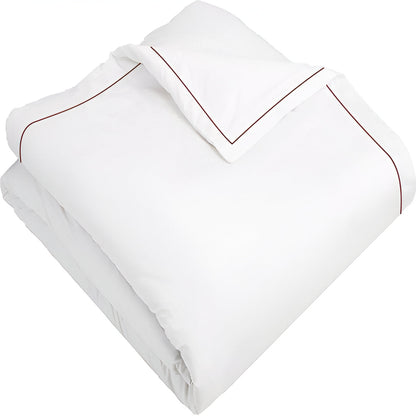400TC Cotton Single Edge Embroidery Sateen Solid Duvet Cover Set