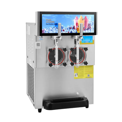 16L Commercial 1155W Double Bowl Stainless Steel Slushy Margarita Machine (SAK98402)