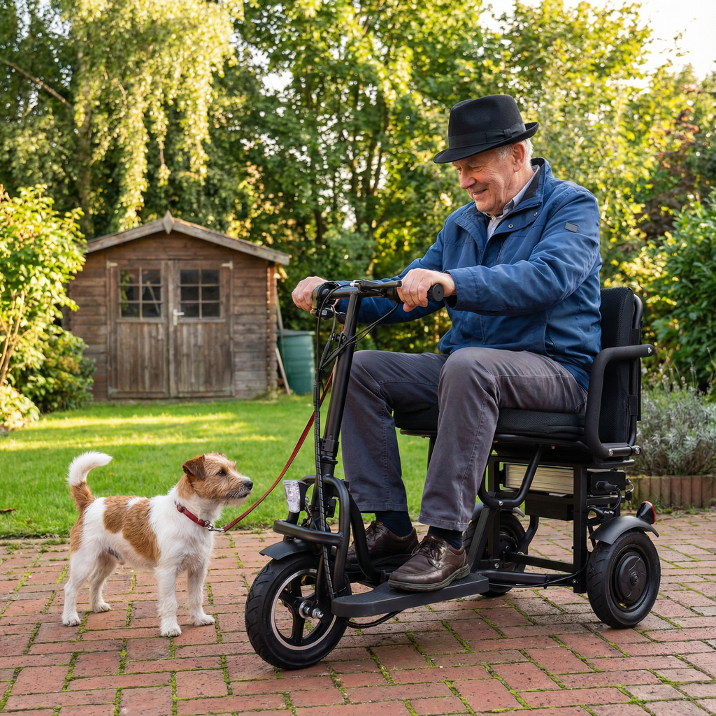 COUGAR (Black) Folding Electric Mobility Scooter 3 Wheel Lightweight Portable Power Travel Scooters