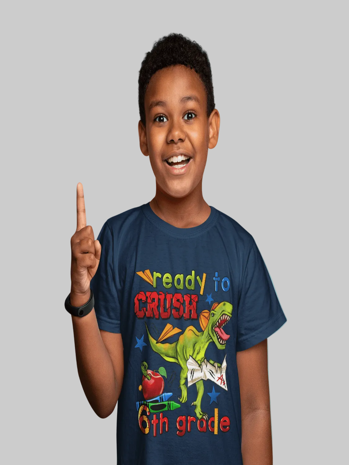 Boys Ready To Crush Six Grade Short Sleeve Tee Shirts for Back To School