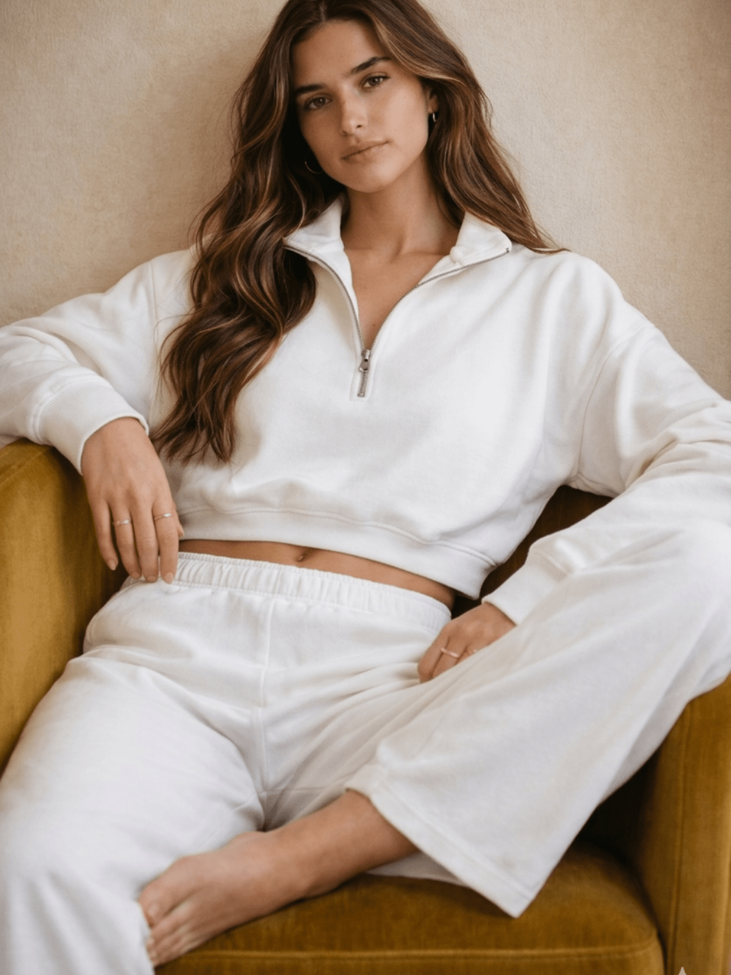 Cropped half-zip