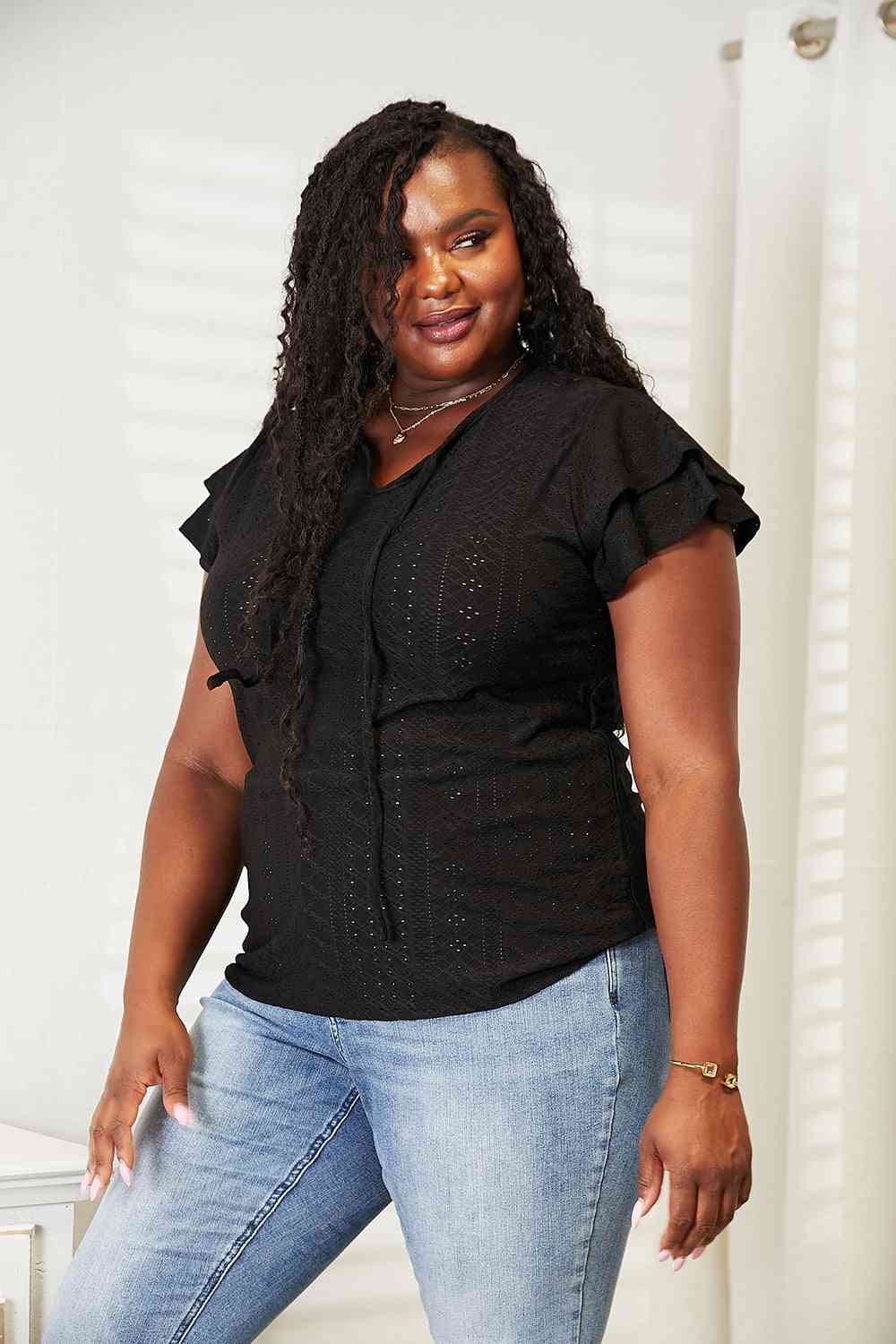 Flutter Sleeve Top- Exquisite Elegance