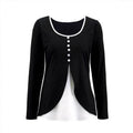 Casual Contrast Color Women's Two-piece Long-sleeved T-shirt