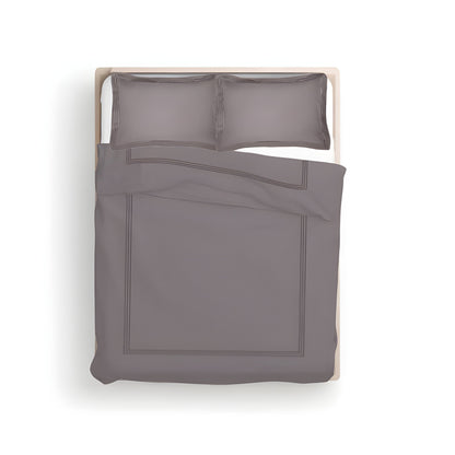 400TC Cotton Luxurious Triple Embroidery Sateen Solid Duvet Cover Set