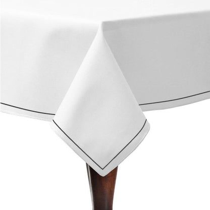 Single Embroidery Border Sateen Cotton Solid Table Cloth