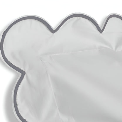 400TC Cotton Scallop Embroidery Sateen Solid Duvet Cover Set
