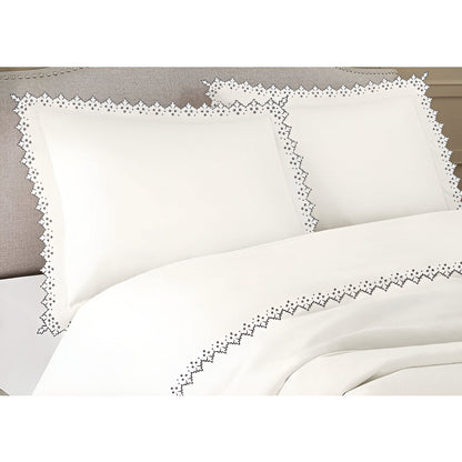 Elegant Flower Embroidered Duvet Cover Set