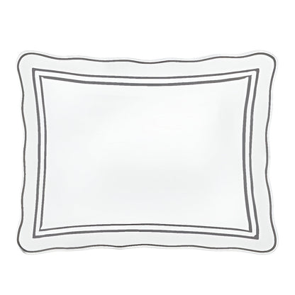 400TC Wavy Embroidery & Border Cotton Sateen Solid Duvet Cover Set