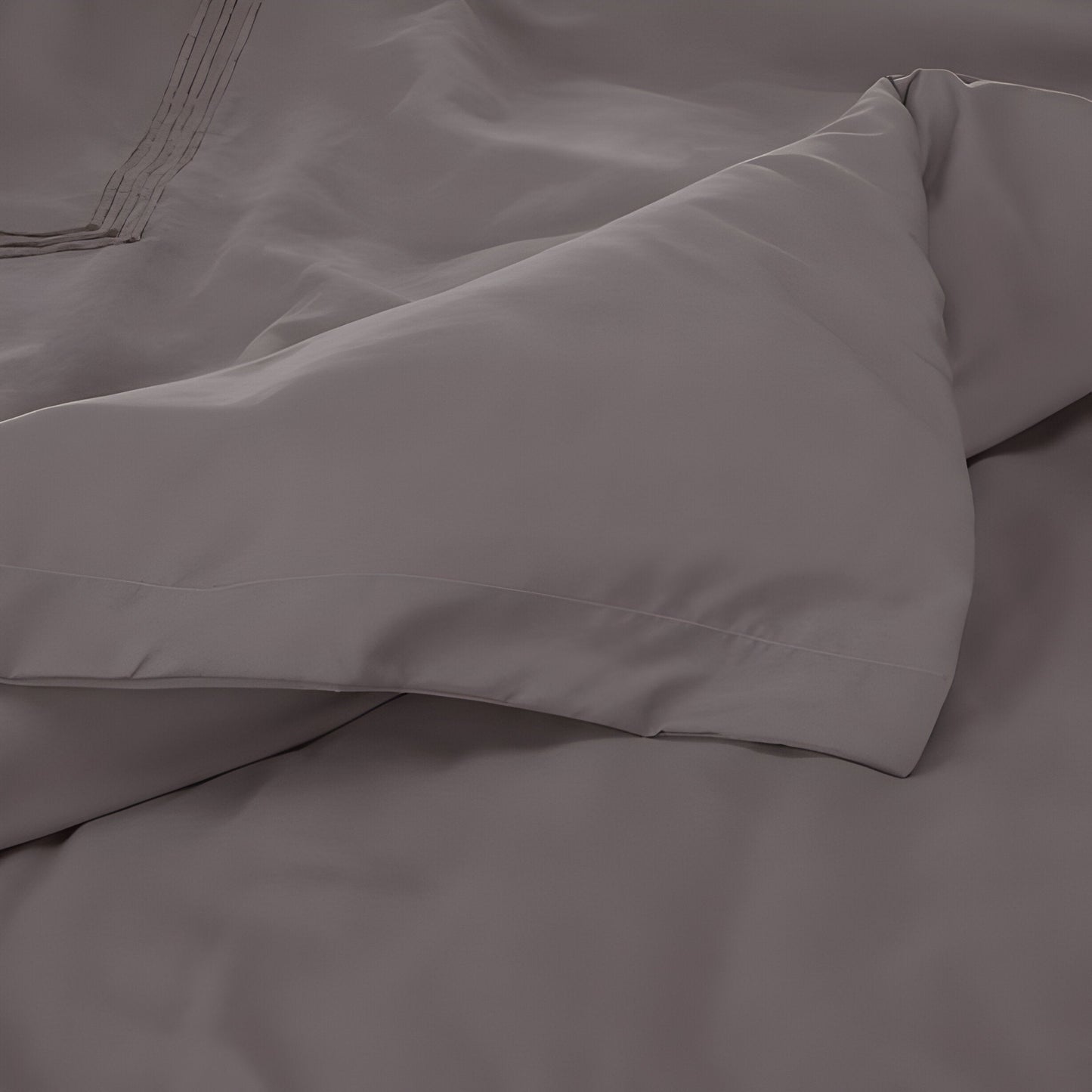 400TC Cotton Luxurious Triple Embroidery Sateen Solid Duvet Cover Set