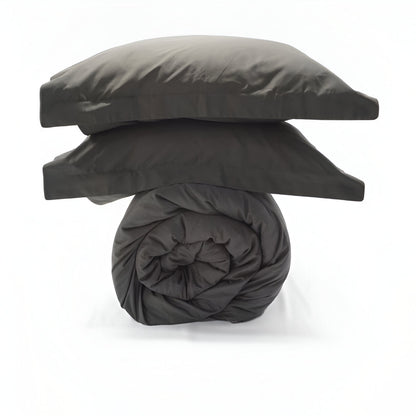 400TC Sateen Solid Cotton Round Duvet Cover Set
