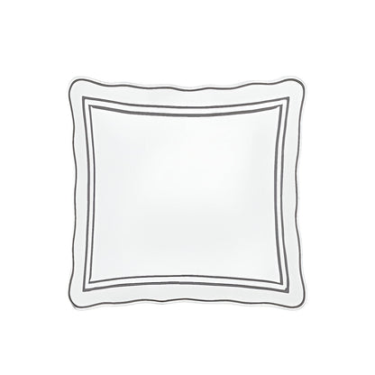 400TC Wavy Embroidery & Border Cotton Sateen Solid Duvet Cover Set