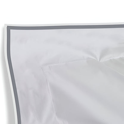 400TC Embroidery Cotton Sateen Solid Duvet Cover Set