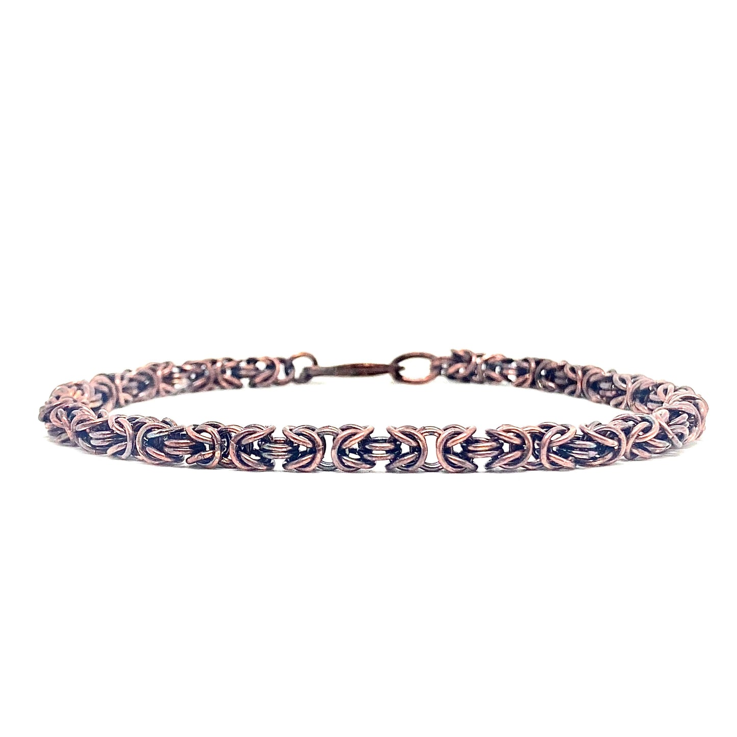 Delicate Byzantine Chainmaille Bracelet in Oxidized Copper