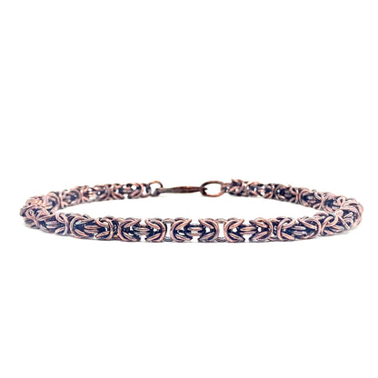 Delicate Byzantine Chainmaille Bracelet in Oxidized Copper