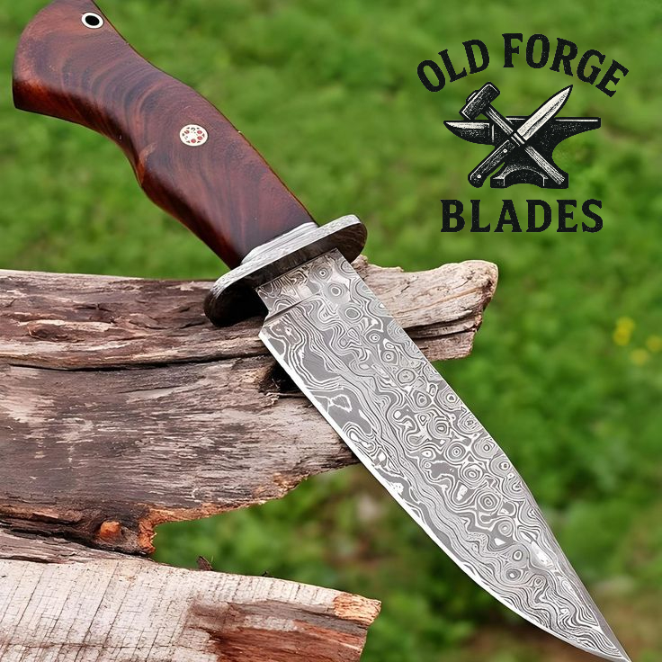 Damascus Knives Handmade – Rosewood Handle Hunting Knife