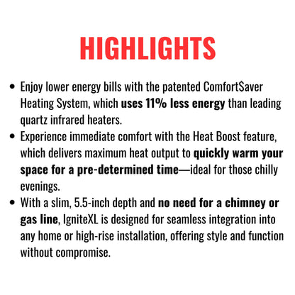 Dimplex IgniteXL 100-Inch Built-In Linear Fireplace Electric [XLF100] (SAK28479)