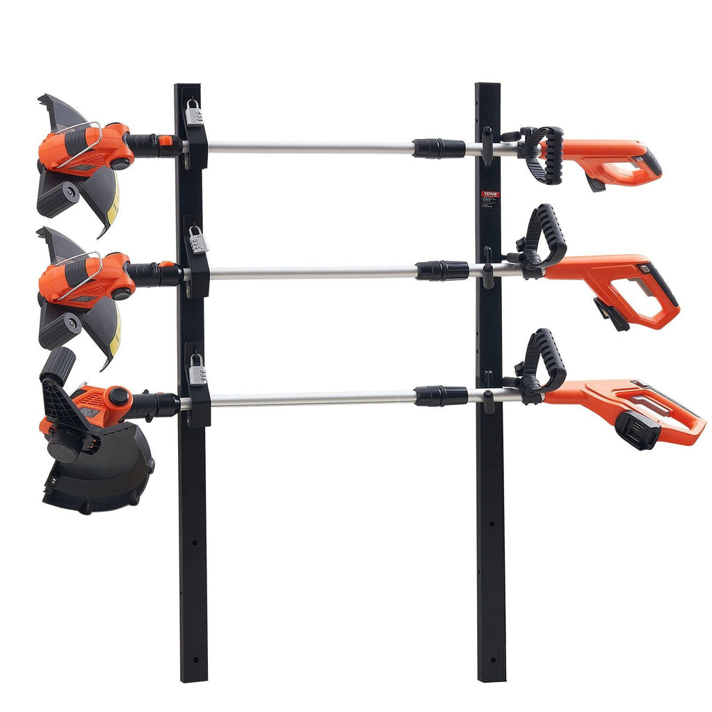 Trimmer Rack, 3 Place Weeder Trimmer Rack, Locking Trim Holder Landscape Trailer Rack Carrier Mount on Open Pickup/Trailer Enclosed Trailers, Pair