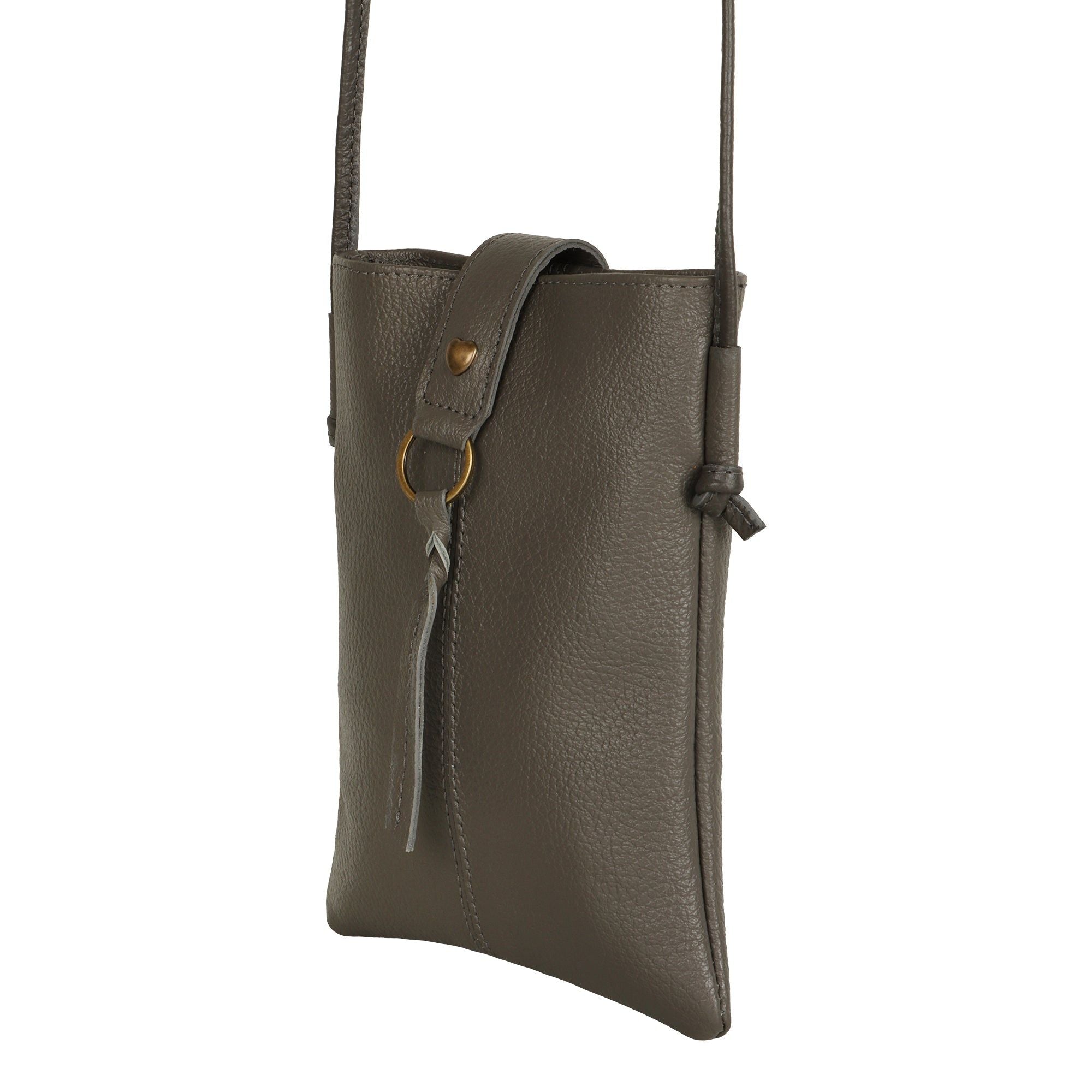 Jennie Small Ash Grey Crossbody Bag with Tassel Accent
