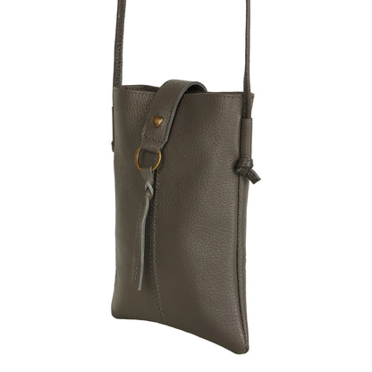 Jennie Small Ash Grey Crossbody Bag with Tassel Accent