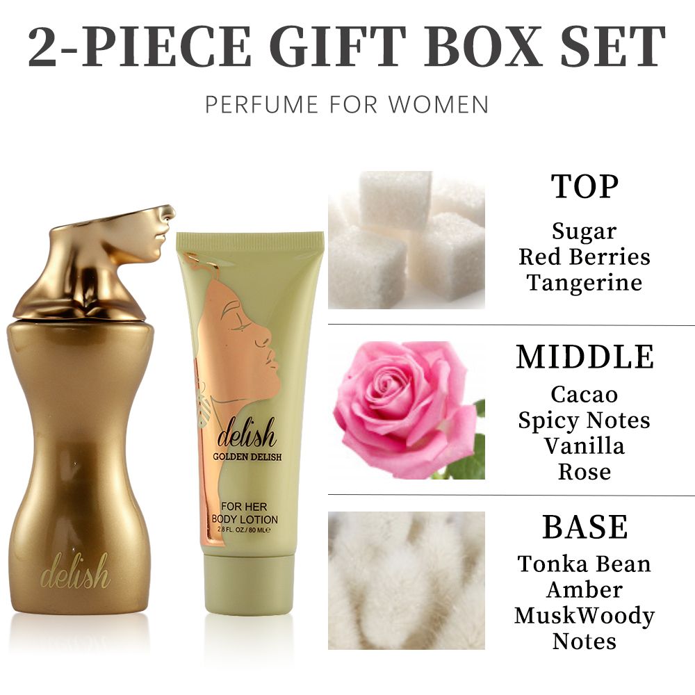 Women's Eau de Parfum & Body Lotion Gift Set — Floral Fruity Gourmand Fragrance 2-Piece