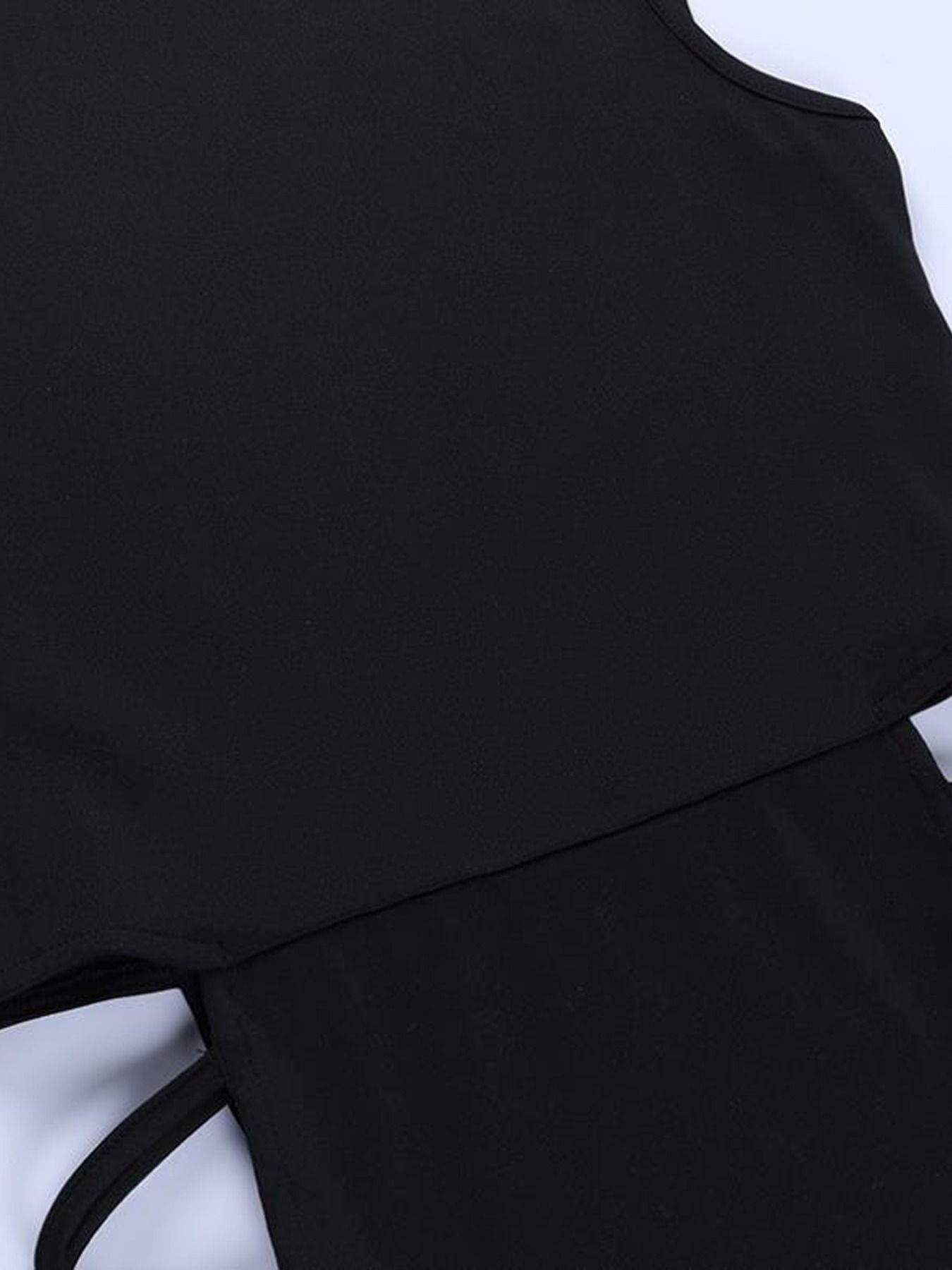 Black Sleeveless Hollow Out High Split Bodycon Dress