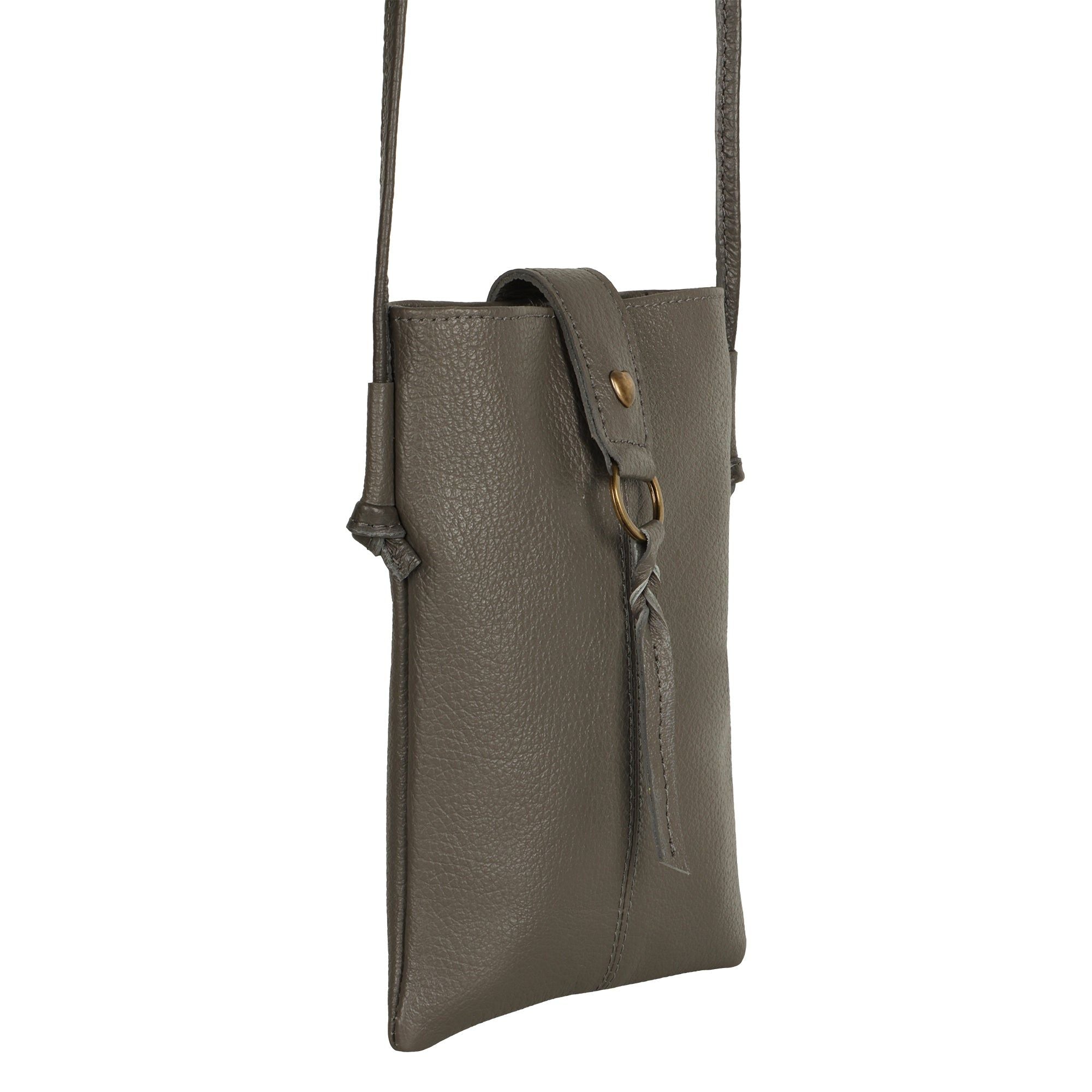 Jennie Small Ash Grey Crossbody Bag with Tassel Accent
