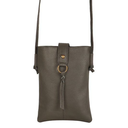Jennie Small Ash Grey Crossbody Bag with Tassel Accent