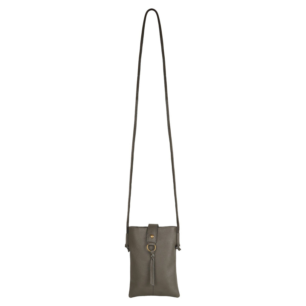 Jennie Small Ash Grey Crossbody Bag with Tassel Accent