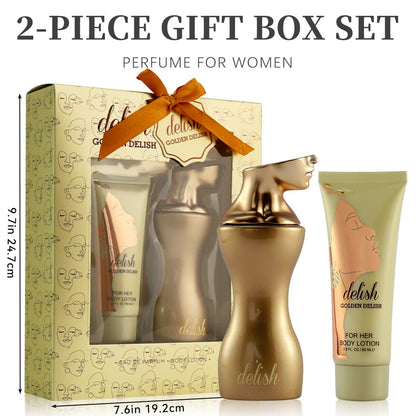 Women's Eau de Parfum & Body Lotion Gift Set — Floral Fruity Gourmand Fragrance 2-Piece