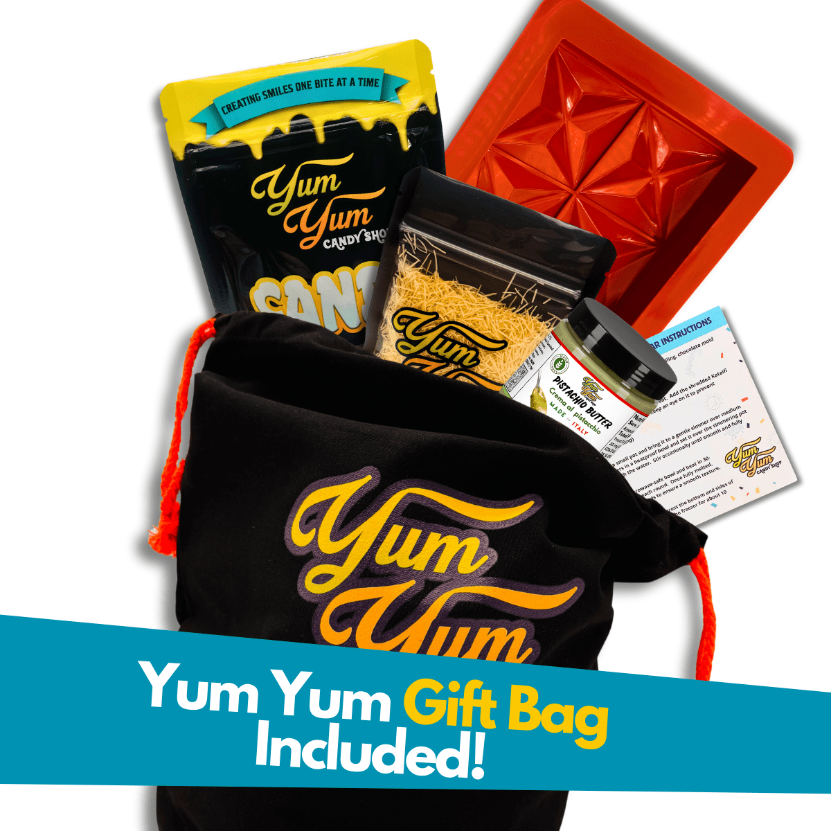 Dubai Pistachio Chocolate Bar Kit – DIY White, Dark & Milk Chocolate | Yum Yum Candy Shop