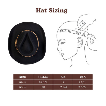 Dusty Trail Black Felt Cowboy Hat