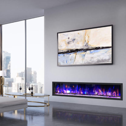 Dynasty Cascade 82-Inch Recessed Linear Electric Fireplace [DY-BTX82] (SAK30567)