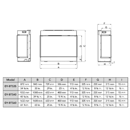 Dynasty Melody 64-Inch Built-In 3 Sided Smart Electric Fireplace [DY-BTS60] (SAK79345)