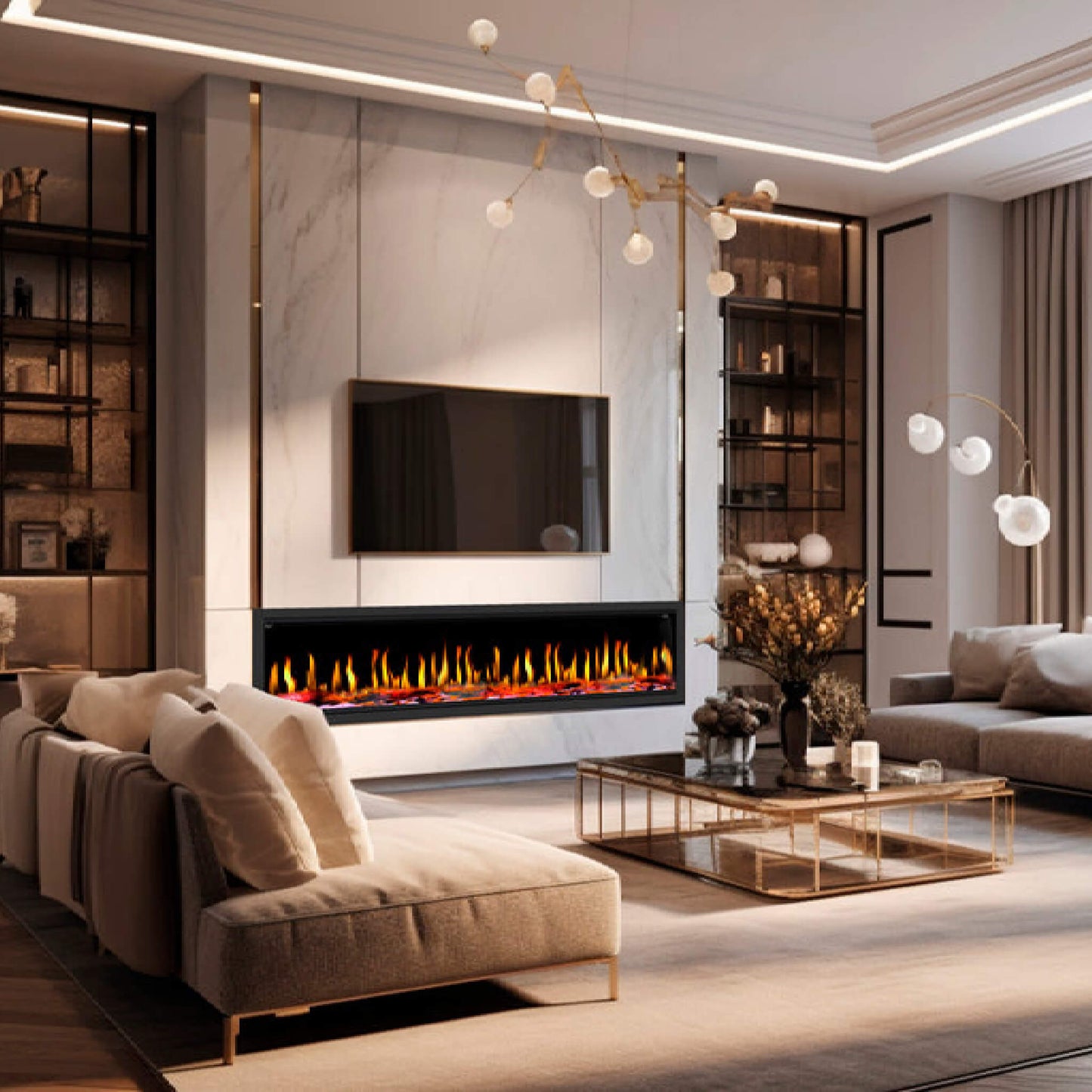 Dynasty Tempo 100-Inch Virtual Linear Electric Fireplace [DY-FVX100] (SAK59234)