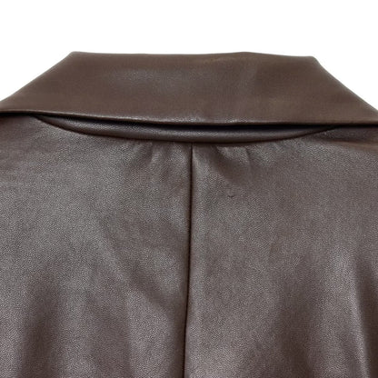 Simple Straight Leather Effect Blazer For Women