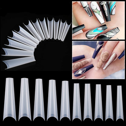 500Pcs DIY False Nail Tips C Curve