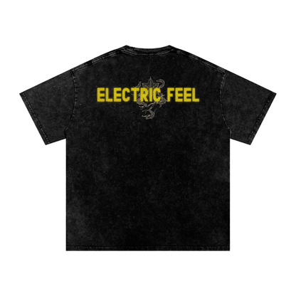 Electric Feel - Snow Washed Oversized Cotton T-Shirt