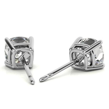 2.00 CTW Lab Created Moissanite Round Stud Earrings in Sterling Silver - 6mm Stones