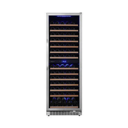 Edgestar 24-Inch 141 Bottle Capacity Freestanding Dual Zone Wine Cooler With Interior Lighting [CWR1552DZ] (SAK49245)