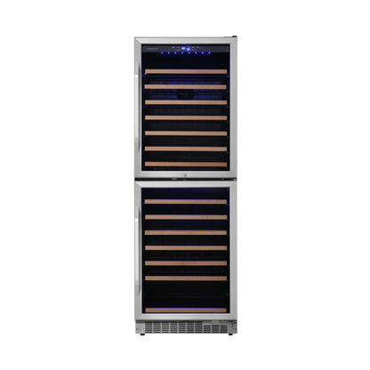 Edgestar 24-Inch 142 Bottle Built-In Dual Zone Double Door Wine Cooler With Door Lock [CWR1553DD] (SAK30742)