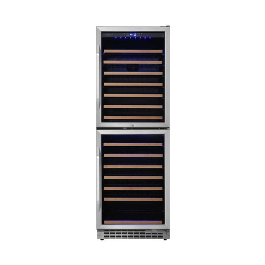 Edgestar 24-Inch 142 Bottle Built-In Dual Zone Double Door Wine Cooler With Door Lock [CWR1553DD] (SAK30742)